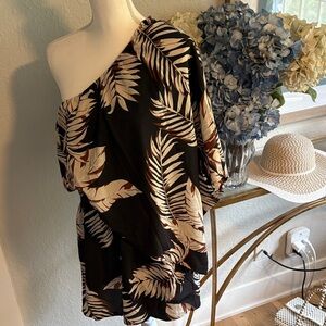 Floral 1 shoulder romper in a modern print size XL